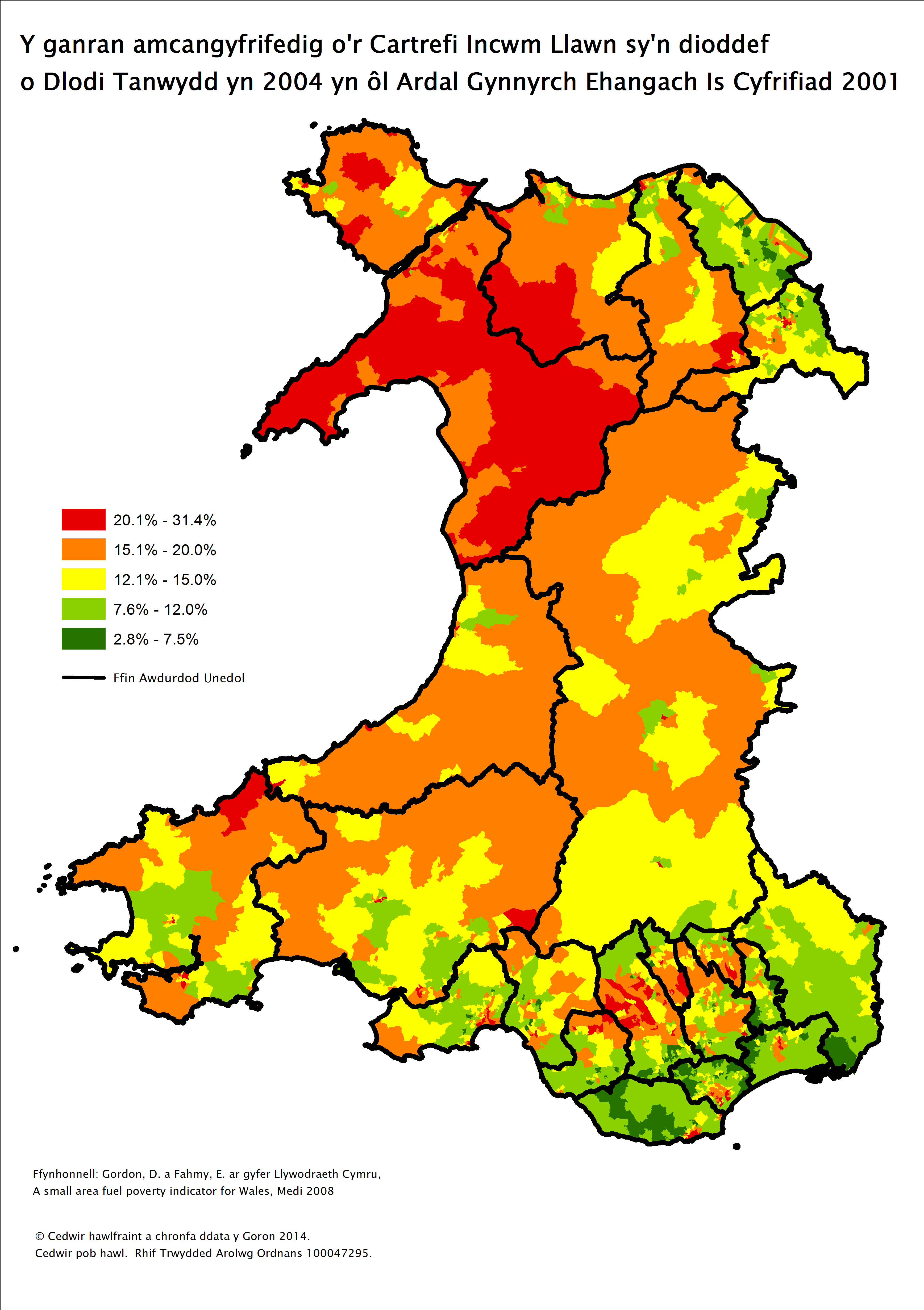 Map 3 Fuel Poverty 2004 CYM