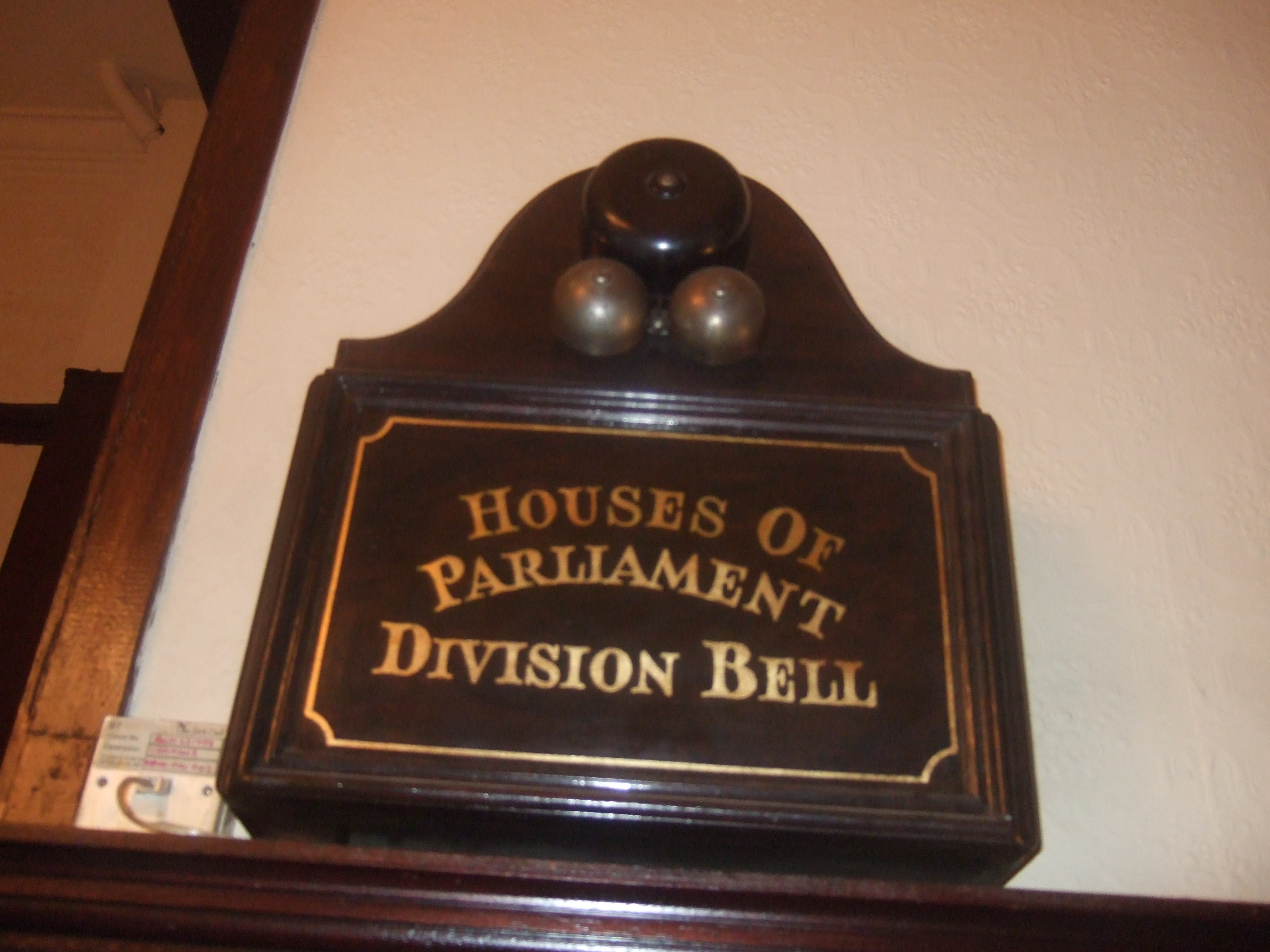 This is a picture of the Houses of Parliament Division Bell